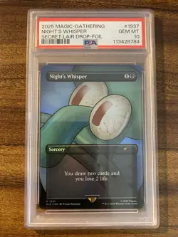 MTG✨NIGHT’S WHISPER🌈FOIL✨SLD X SPONGEBOB Internet Sensation PSA 10 RARE Sorcery - Image 1