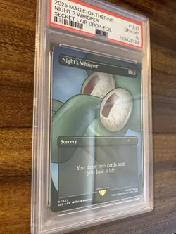 MTG✨NIGHT’S WHISPER🌈FOIL✨SLD X SPONGEBOB Internet Sensation PSA 10 RARE Sorcery - Image 3