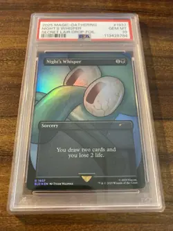 MTG✨NIGHT’S WHISPER🌈FOIL✨SLD X SPONGEBOB Internet Sensation PSA 10 RARE Sorcery - Image 5