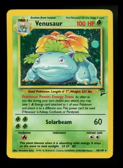 Venusaur 18/130 Base Set 2 2000 Holo Rare WOTC Pokemon Card TCG - Image 1