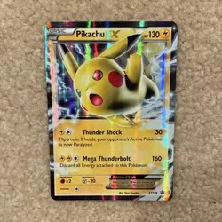 Pokemon Pikachu EX Promo XY174 2016 Basic HP130 Black Star Holo Thunder - Image 1