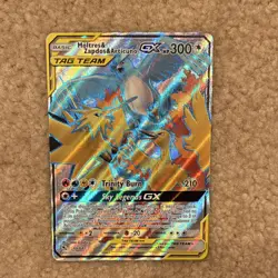 Pokemon Moltres & Zapdos & Articuno GX Full Art TAG TEAM Ultra Rare Hidden Fates - Image 1
