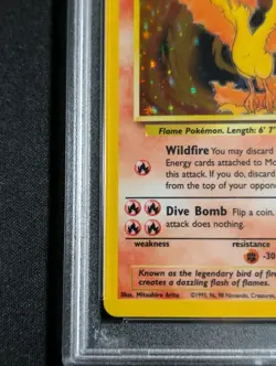 1999 Pokemon Fossil Moltres Holo Rare Card #12/62 PSA 6 Freshly Graded Slab - Image 5