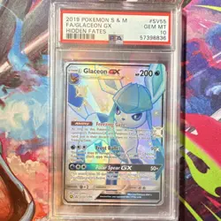 Pokemon Glaceon GX Hidden Fates Shiny Vault SV55/SV94 Full Art Holo PSA 10 - Image 1