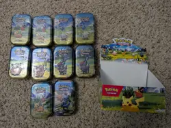 Pokemon Ascended Heroes Mini Tin Display 10 Sealed Booster Tins Open Display - Image 2