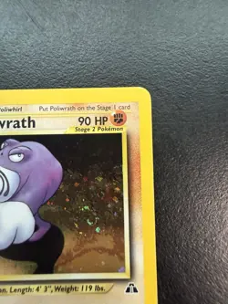 Pokemon TCG Poliwrath Neo Discovery 1st Edition Holo Rare Card Swirl 9/75 LP - Image 3