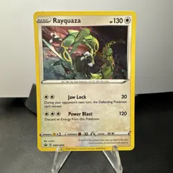 Pokemon TCG Rayquaza SWSH029 Holo Black Star Promo Card Near Mint Condition - Image 1