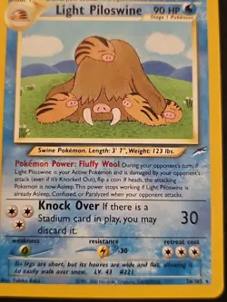 Pokemon TCG Light Piloswine Neo Destiny 26/105 Unlimited Rare Regular Card LP - Image 4