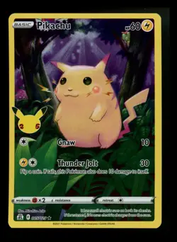 #10 Pikachu 005/025 Celebrations 2021 Holo Rare 25th Anniversary Pokemon Card - Image 1