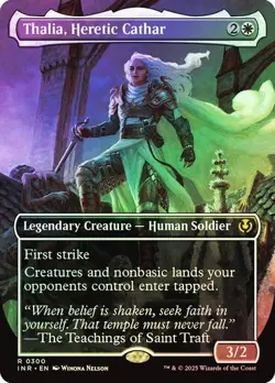 Thalia, Heretic Cathar (Borderless Foil) - INR - Rare - Magic MTG Pack Fresh - Image 1