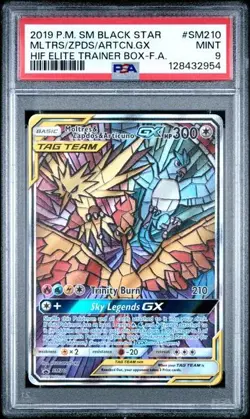 PSA 9 Moltres & Zapdos & Articuno GX Full Alt Art SM210 Promo Pokemon - Image 1