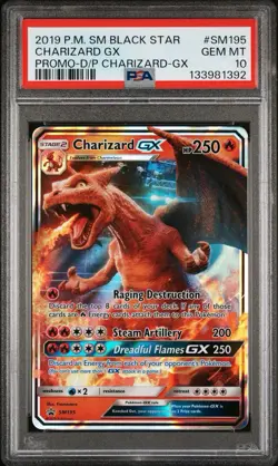 2019 Pokemon Sun & Moon Black Star Promo Charizard GX SM195 PSA 10 - Image 1