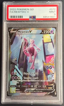 PSA 9 Mewtwo V Full Art – 2022 Pokemon GO #072 - Image 1