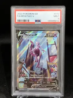 2022 Pokemon SWSH Pokemon GO Mewtwo V #072/078 PSA 9 - Image 1