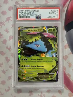 2014 POKEMON XY BLACK STAR PROMO #XY28 VENUSAUR EX BLACK STAR PROMO PSA 10 - Image 3