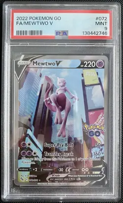 2022 Pokemon Go Mewtwo V Alt Full Art PSA 9 72/78 - Image 1