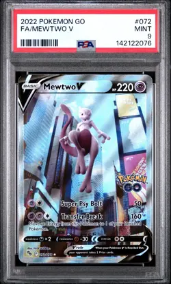 PSA 9 MEWTWO V 072/078 FULL ART POKEMON GO 😍 - Image 1