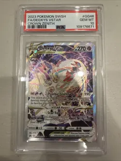 2023 POKEMON SWORD & SHIELD CROWN ZENITH #GG46 FULL ART/DEOXYS VSTAR PSA 10 - Image 1