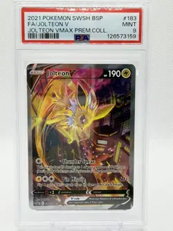 2021 POKEMON SWSH BLACK STAR PROMO #183 FULL ART/JOLTEON V PSA 9 - Image 1
