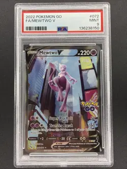 2022 POKEMON GO #072 FULL ART/MEWTWO V PSA 9 - Image 1