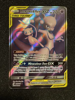 Pokemon TCG Mewtwo & Mew GX Full Art Ultra Rare 222/236 SM Unified Minds - MP - Image 1
