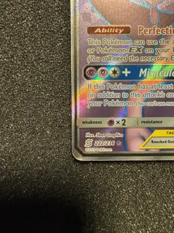 Pokemon TCG Mewtwo & Mew GX Full Art Ultra Rare 222/236 SM Unified Minds - MP - Image 5