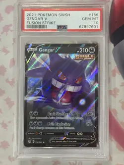 2021 POKEMON SWORD & SHIELD FUSION STRIKE #156 GENGAR V PSA 10 - Image 3