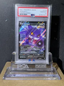 2021 POKEMON SWORD & SHIELD FUSION STRIKE #156 GENGAR V PSA 10 - Image 4