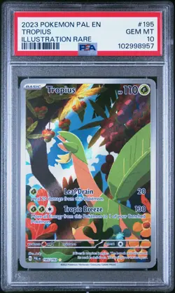 Pokemon TCG 2023 Tropius Illustration Rare Paldea Evolved 195/193 PSA GemMint 10 - Image 1