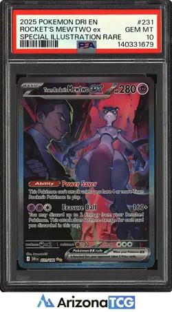Pokemon 2025 Team Rocket's Mewtwo ex 231/182 SIR Destined Rivals GEM MINT PSA 10 - Image 1