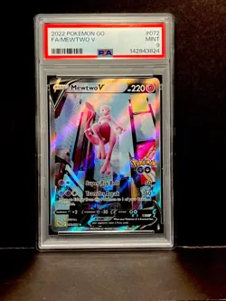 2022 POKEMON GO #072 FULL ART/MEWTWO V PSA 9 - Image 1
