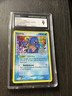 Cgc 9 Mint 2006 Pokemon Squirtle Reverse Holo Foil 64/100 EX Crystal Guardians - Image 1