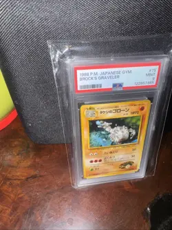 1998 Pokemon Japanese Gym Brock’s Graveler #75 PSA 9 MINT Vintage WOTC - Image 1