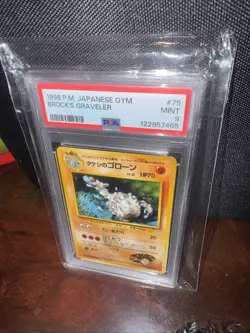 1998 Pokemon Japanese Gym Brock’s Graveler #75 PSA 9 MINT Vintage WOTC - Image 2