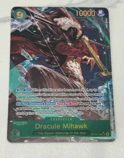 Bandai One Piece Alt Art Dracule Mihawk OP14-119 Secret Rare Foil 10000 Power - Image 1