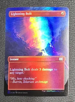 Lightning Bolt (Borderless) Double Masters 2022 Foil MTG Magic Card - Image 1