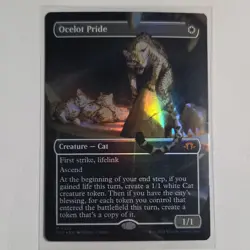 Mtg Ocelot Pride Modern Horizons 3 Mythic Creature 322 EN -Borderless Foil - Image 1