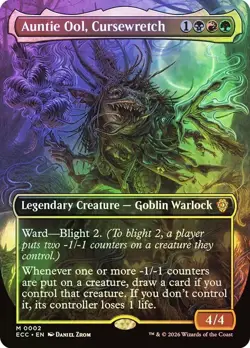 Foil Auntie Ool, Cursewretch (Borderless) [Lorwyn Eclipsed] MTG - Image 1