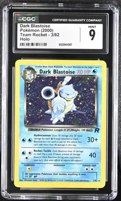 CGC 9 MINT Dark Blastoise 2000 Team Rocket 3/82 Holo Pokemon Card - Image 1
