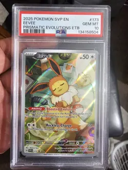 Pokemon Eevee 173 SVP en SV Black Star Promo 2025 Prismatic Evolutions ETB PSA10 - Image 1