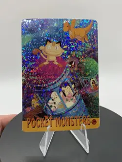 Pokemon Vintage Pocket Monsters Vending HOLO Prism Sticker Meowth Dragonite - Image 3