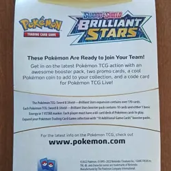 Pokemon TCG Sword & Shield Brilliant Stars Promo Pack Zorua Zoroark Coin - Image 2