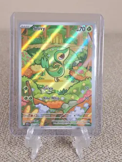 Pokemon TCG Snivy 087/086 Sv: Black Bolt Holo Illustration Art Rare NM - Image 1