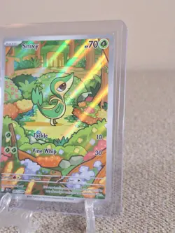 Pokemon TCG Snivy 087/086 Sv: Black Bolt Holo Illustration Art Rare NM - Image 2