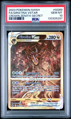 2023 POKEMON SWORD & SHIELD CROWN ZENITH SECRET FULL ART/GIRATINA VSTAR PSA 10 - Image 1