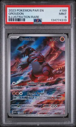 2023 Pokemon SV Groudon Rift Paradox 199/182 PSA 9 IR Illustration Rare - Image 1