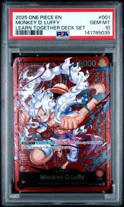 2025 One Piece Monkey D Luffy ST21-001 Learn Together Deck Leader PSA 10 English - Image 1