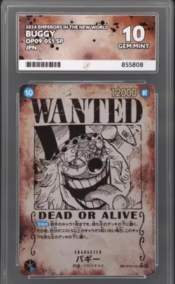 ACE 10 Buggy OP09-051 Wanted ONE PIECE Emperors in the New World Japanese PSA - Image 1
