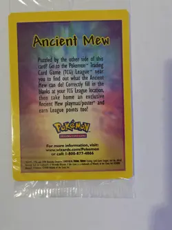 Rare SEALED Ancient Mew Holo Card Pokemon Movie Promo 1999-2000 - Image 1