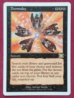 Magic The Gathering 6TH EDITION DOOMSDAY black card MTG - Image 1